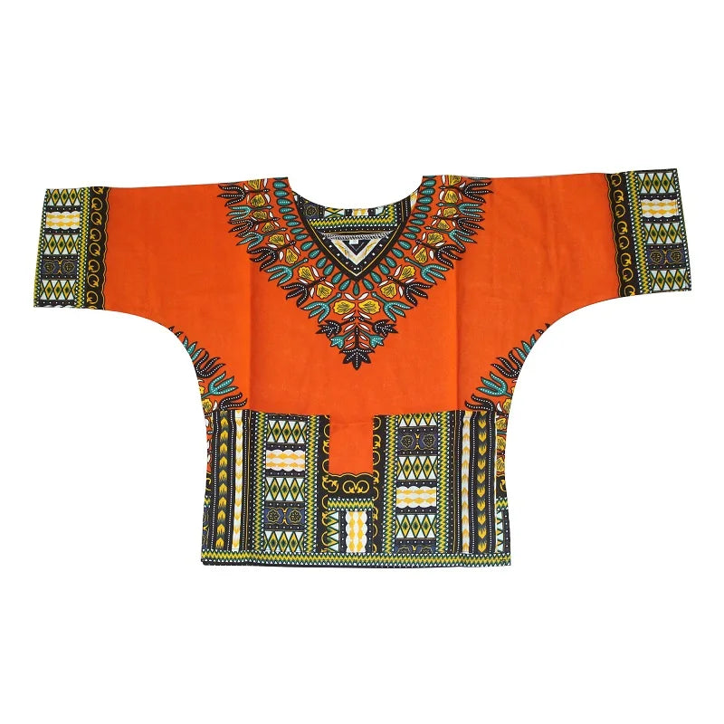 Kids 2019 Child New Fashion Design Traditional African Clothing Print Dashiki T-shirt For Boys and Girls
