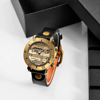 Womage brand women watches music style fashion women's watches leather ladies watch clock bayan kol saati mujer relogio feminino