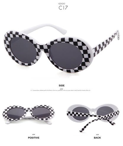 WHO CUTIE 2024 Goggles Oval Sunglasses Men Women Brand Designer 90S Colorful Retro Round Frame Kurt Cobain Shades Sun Glasses UV