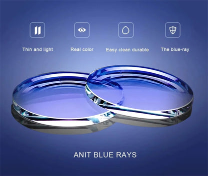 New Brand Design Square Alloy Frame Myopia Glasses Prescription Photochromic Anti Blue Light Women Shortsight Eyewear 0 to -6.00