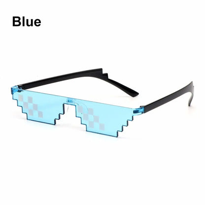 NEW Design Funny Mosaic Sunglasses Thug Life Sun Glasses Pixel Black Retro Gamer Robot Sunglasses Birthday Party Cosplay Favors Mask