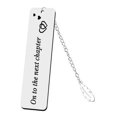 Stainless Steel Metal Leaf Pendant Bookmark Student Teacher Engraved Gift Reading Bookmark School Supplies Teacher's Day Gift