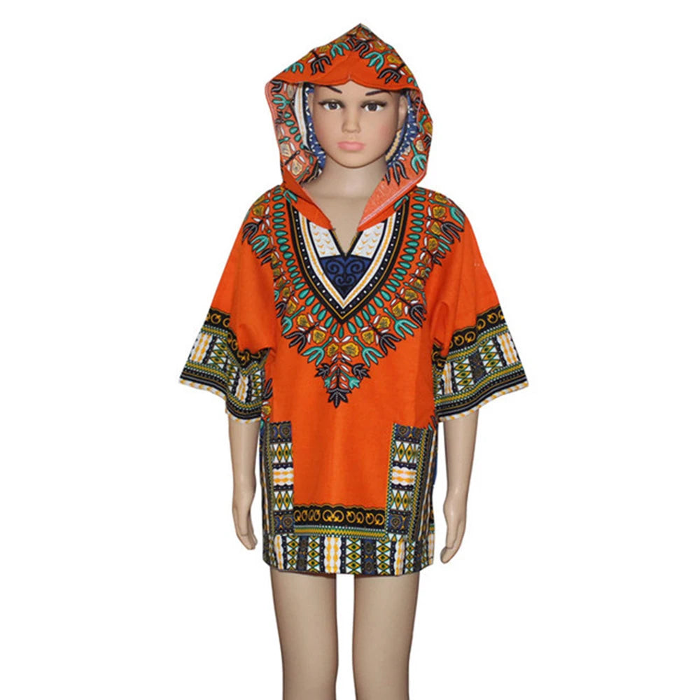 Kids 2019 Child New Fashion Design Traditional African Clothing Print Dashiki T-shirt For Boys and Girls