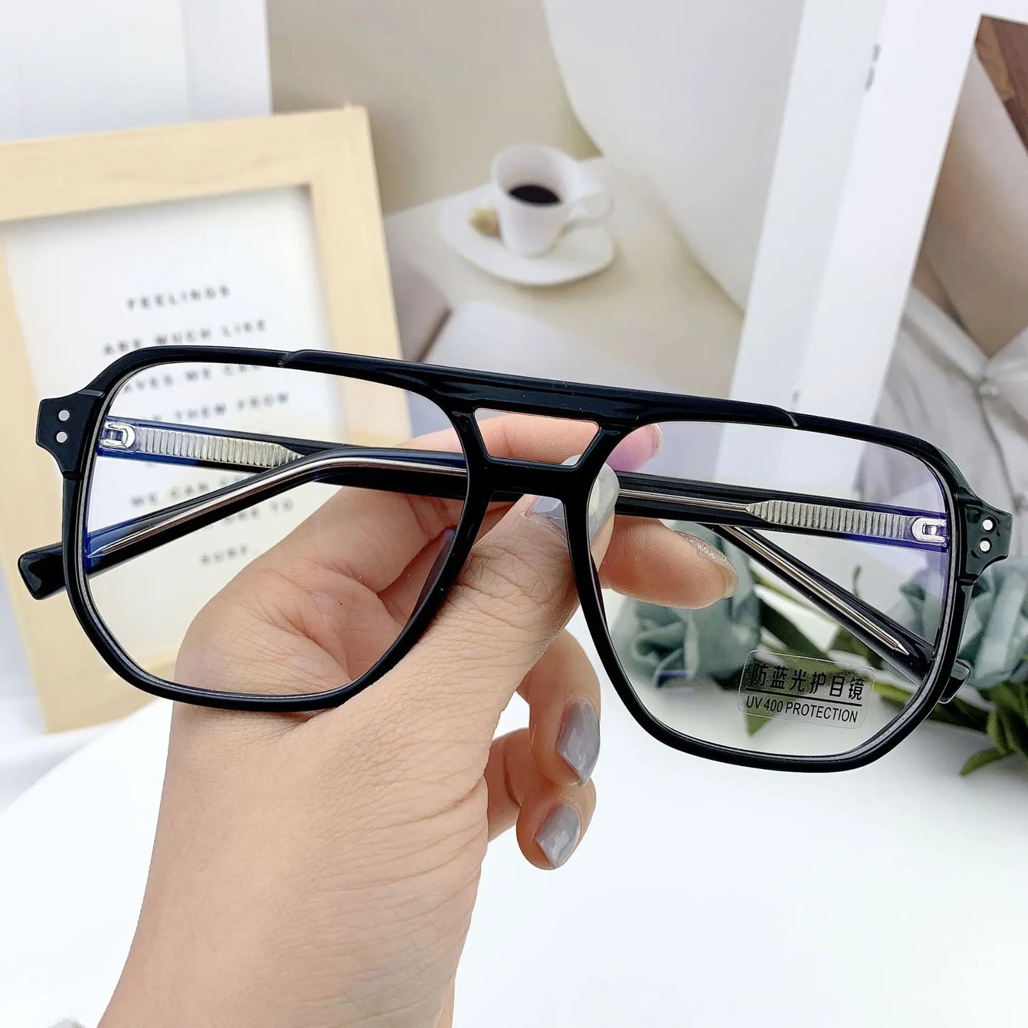 2025 New Fashion Vintage Oversized Reading Glasses Unisex Anti Blue Rays Leoaprd Square Eyeglasses Antifatigue Computer Eyewear