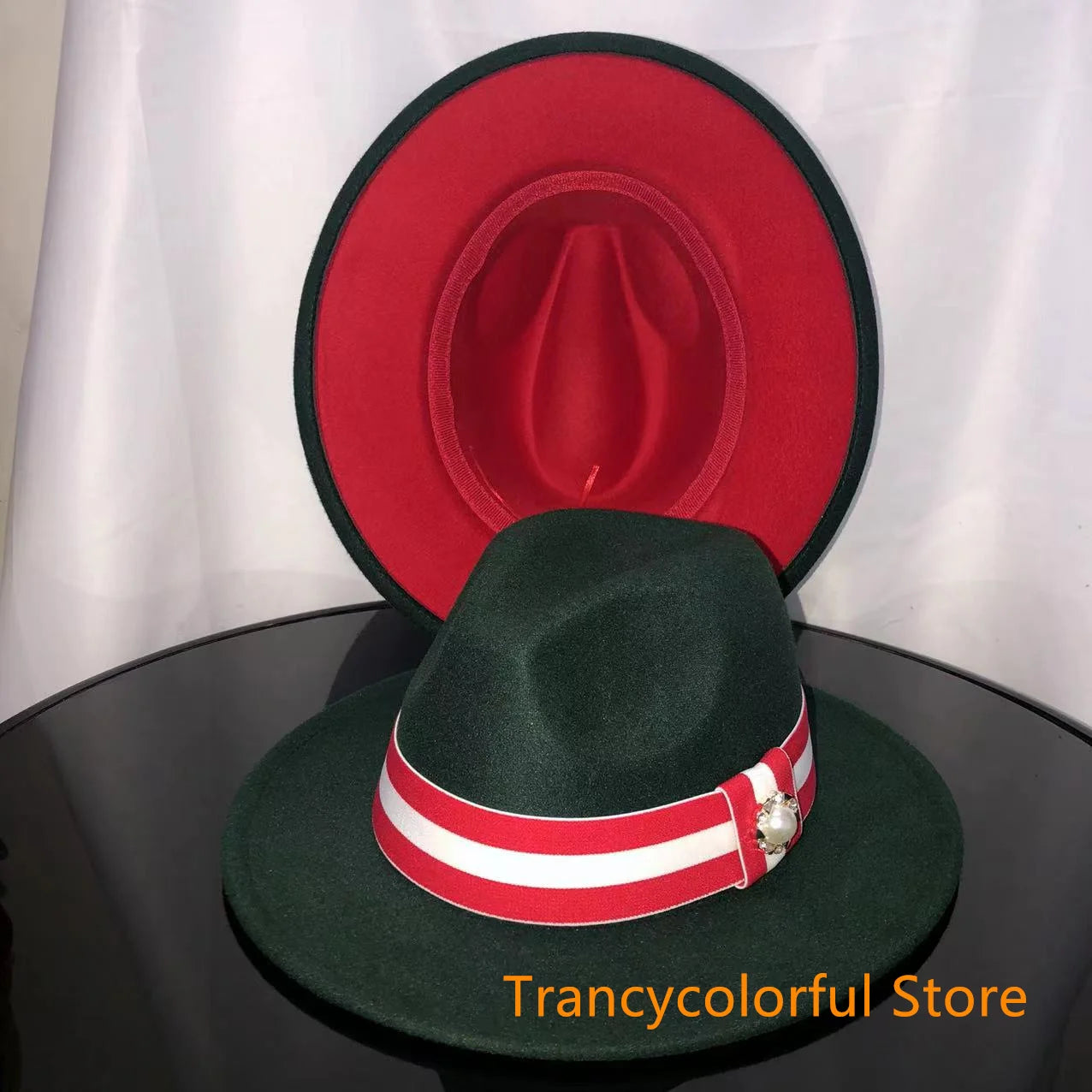 Fedora hat men and women jazz hat stretch ribbon accessories white top hat church men's winter