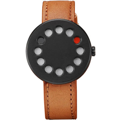 Unique Creative Half Transparent Unisex Watch clock For Men Women Couple Geek Stylish Leather Wrist watches Fashion Quartz watch