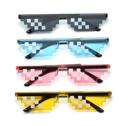 NEW Design Funny Mosaic Sunglasses Thug Life Sun Glasses Pixel Black Retro Gamer Robot Sunglasses Birthday Party Cosplay Favors Mask
