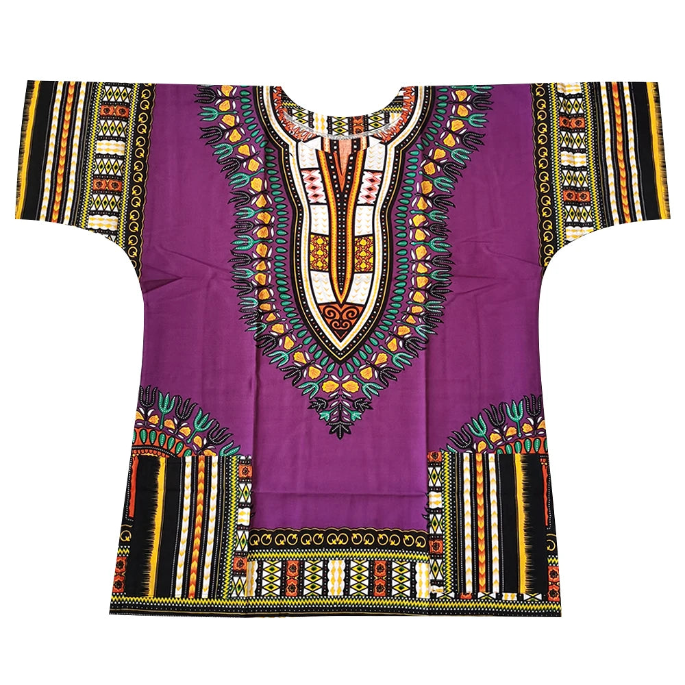 New fashion design African traditional printed 100% cotton Dashiki T-shirts for unisex