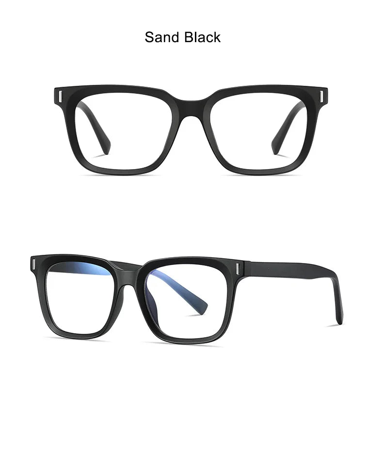 Square Transparent Gray Reading Glasses Men Fashion Computer Eyeglasses Women Blue Light Blocking Optics Presbyopic Glasses