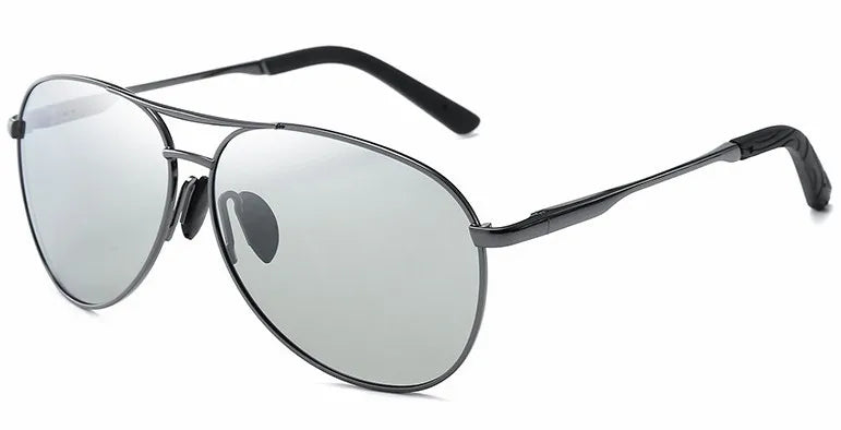 Aviation Metail Frame Polarized Sunglasses Men Color Changing Sun Glasses  Pilot Male Day Night Vision Driving