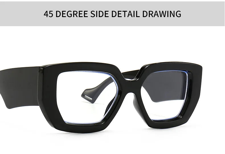 Brand Prescription Reading Glasses Frame Oversized Square Computer Transparent Women Eyeglasses Female Big Frame Optical Eyewear