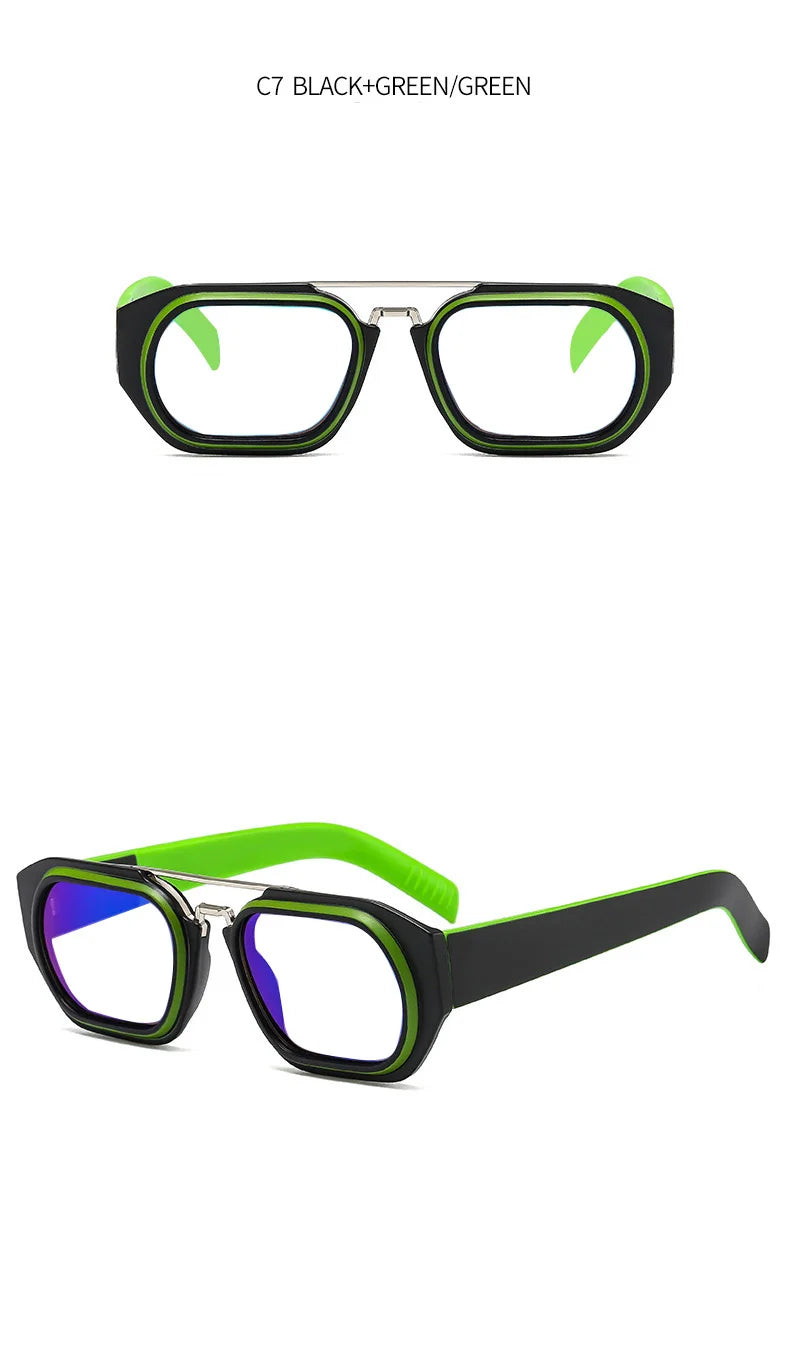 New Fashion Brand Designer Eyeglasses For Men With Diopters +1 +6.0 Colorful Square Anti Blue Light Reading Glasses Women Green