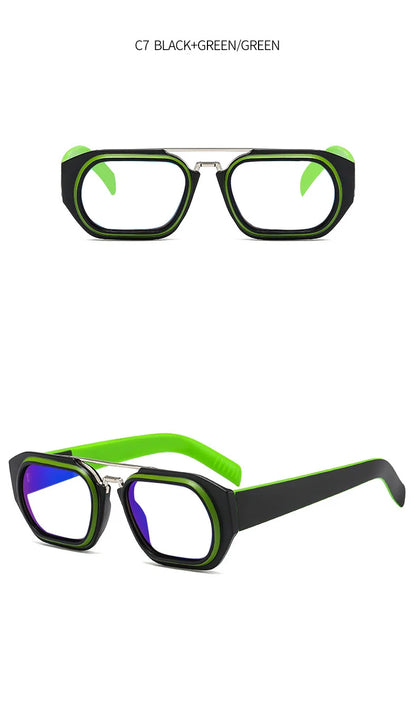 New Fashion Brand Designer Eyeglasses For Men With Diopters +1 +6.0 Colorful Square Anti Blue Light Reading Glasses Women Green