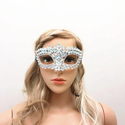 Bridal Masuqerade Masque Rhinestone Eye Mask Masque Cover for Men Women Girls Dance Cosplay Party Shiny Crystal Face Accessories