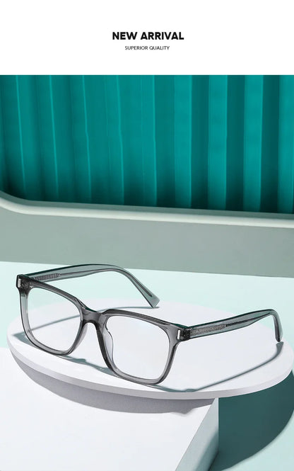 Square Transparent Gray Reading Glasses Men Fashion Computer Eyeglasses Women Blue Light Blocking Optics Presbyopic Glasses