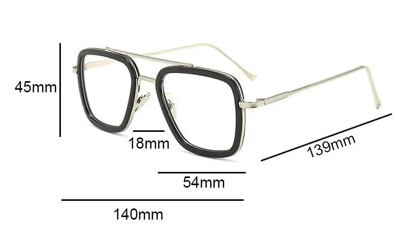 Tony Stark Glasses Men Women Magnifier Reading Eyewear Steampunk Blue Light Blocking Square Eyeglasses Plus Diopter +0.5 +6