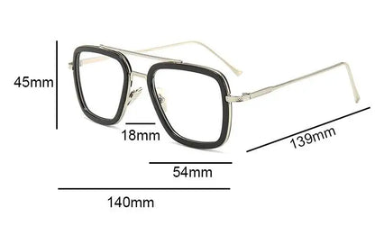 Tony Stark Glasses Men Women Magnifier Reading Eyewear Steampunk Blue Light Blocking Square Eyeglasses Plus Diopter +0.5 +6