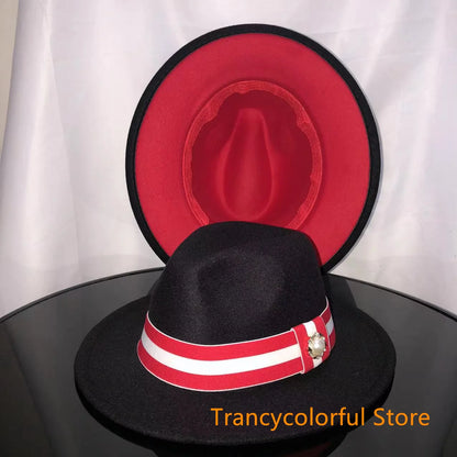 Fedora hat men and women jazz hat stretch ribbon accessories white top hat church men's winter