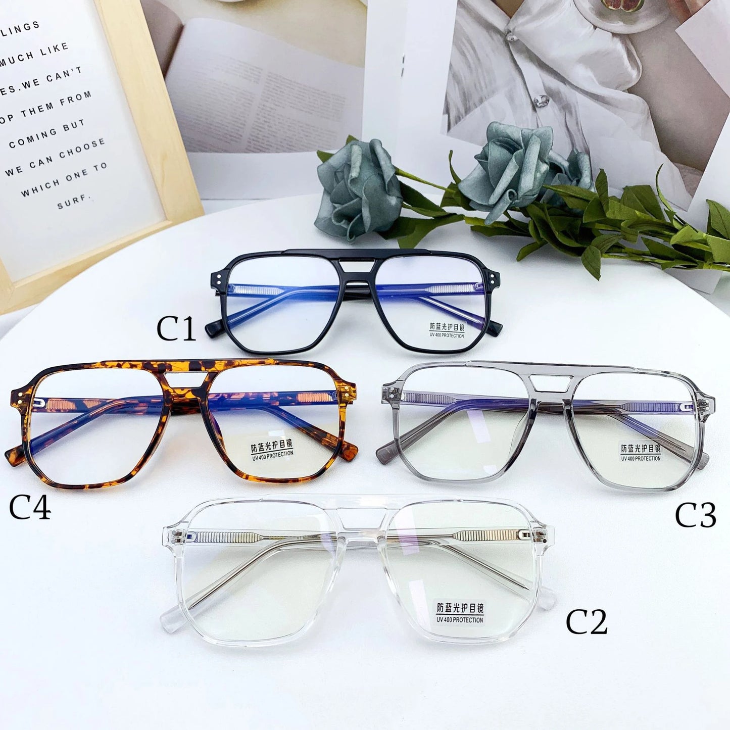 2025 New Fashion Vintage Oversized Reading Glasses Unisex Anti Blue Rays Leoaprd Square Eyeglasses Antifatigue Computer Eyewear