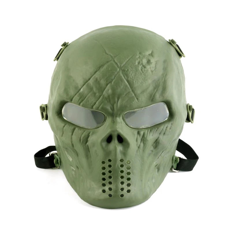 Outdoor Full Face Mask Skull Styled Airsoft Mask with Eye Lens In Stock