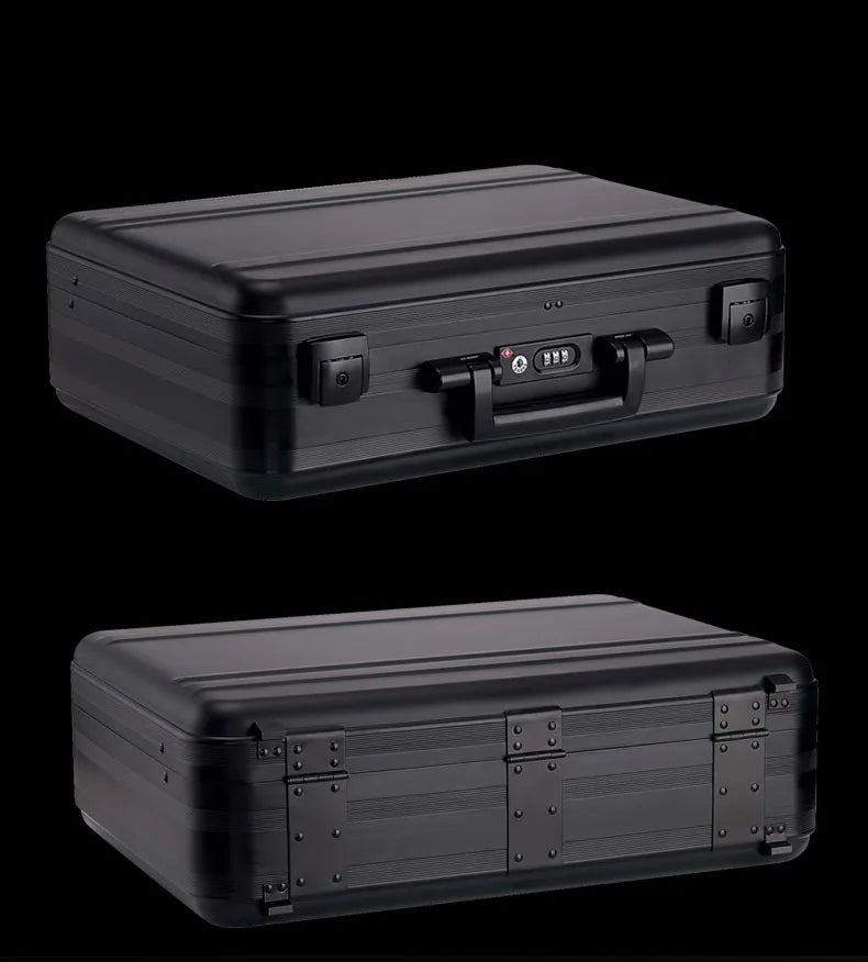 Briefcase Metal Aluminum Hard Brief Case Travel Suitcase TSA Lock Luxury Designer Laptop Computer Handbag Attache Bag