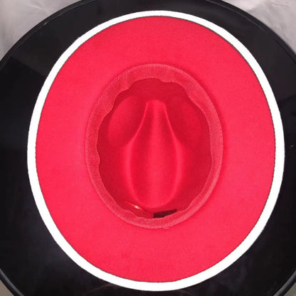 Fedora hat men and women jazz hat stretch ribbon accessories white top hat church men's winter