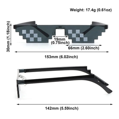 NEW Design Funny Mosaic Sunglasses Thug Life Sun Glasses Pixel Black Retro Gamer Robot Sunglasses Birthday Party Cosplay Favors Mask