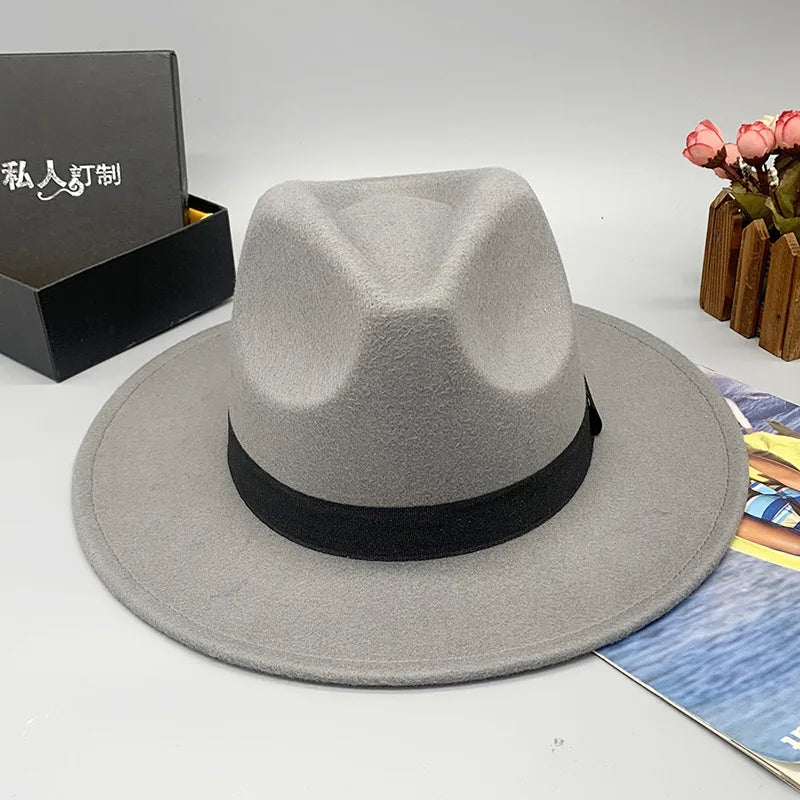 men hats feather men fedoras lady woolen felt church hat unisex  bowknot  jazz hat for men and women