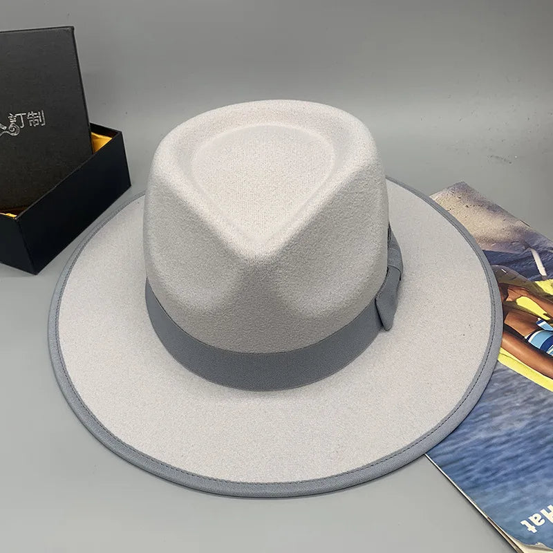 men hats feather men fedoras lady woolen felt church hat unisex  bowknot  jazz hat for men and women