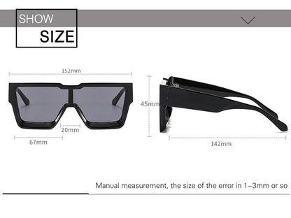 OEC CPO Oversized One Piece Sqaue Sunglasses Women Fashion Big Frames Sun Glasses For Men Brand Eyeglasses Ladies Eyewear UV400