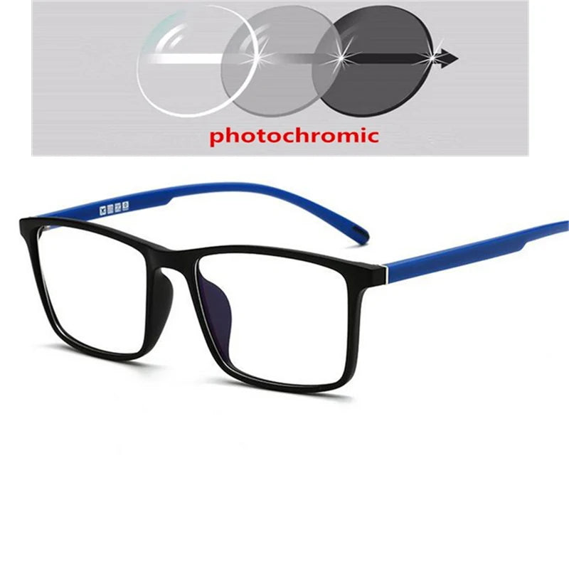 0 -0.5 -0.75 -1.0 To -6.0 Minus Degree TR90 Square Prescription Eyeglasses Women Men Ultralight Business Computer Optical Glasse
