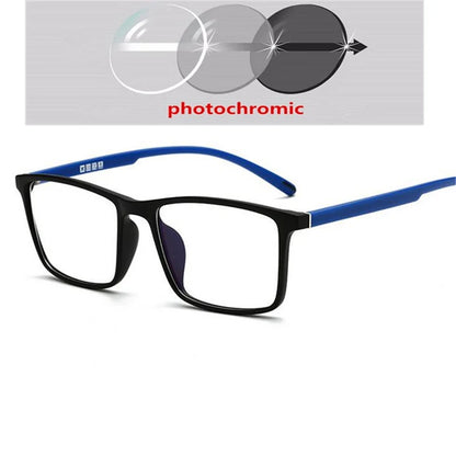 0 -0.5 -0.75 -1.0 To -6.0 Minus Degree TR90 Square Prescription Eyeglasses Women Men Ultralight Business Computer Optical Glasse