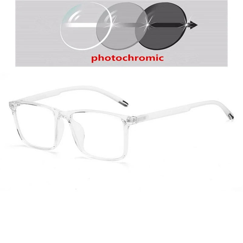 0 -0.5 -0.75 -1.0 To -6.0 Minus Degree TR90 Square Prescription Eyeglasses Women Men Ultralight Business Computer Optical Glasse