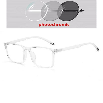 0 -0.5 -0.75 -1.0 To -6.0 Minus Degree TR90 Square Prescription Eyeglasses Women Men Ultralight Business Computer Optical Glasse