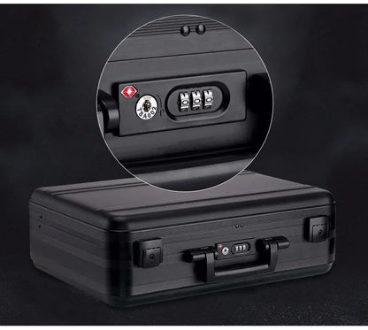 Briefcase Metal Aluminum Hard Brief Case Travel Suitcase TSA Lock Luxury Designer Laptop Computer Handbag Attache Bag