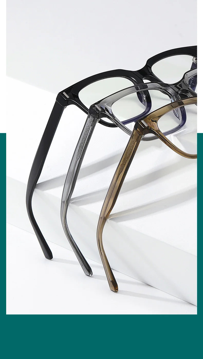 Square Transparent Gray Reading Glasses Men Fashion Computer Eyeglasses Women Blue Light Blocking Optics Presbyopic Glasses