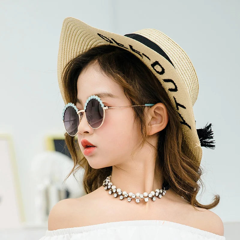 2025 Sunglasses children's glasses flower fashion New Sunglasses children's round children's Metal