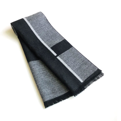 2024 Casual Cool Mens Scarves Winter Warm Viscose Cashmere Scarf Wraps Autumn Warm Brushed Neckercheif Scarfs for Men Foulard