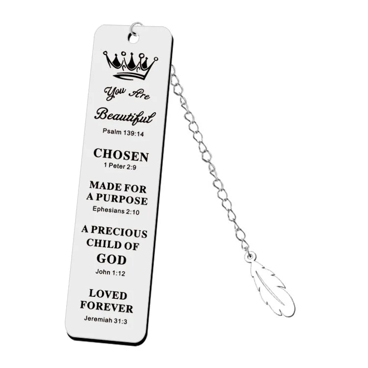 Stainless Steel Metal Leaf Pendant Bookmark Student Teacher Engraved Gift Reading Bookmark School Supplies Teacher's Day Gift