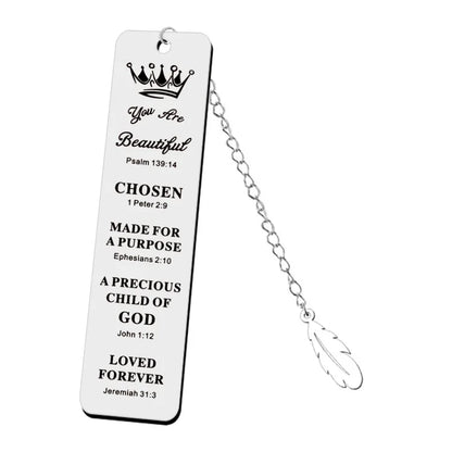 Stainless Steel Metal Leaf Pendant Bookmark Student Teacher Engraved Gift Reading Bookmark School Supplies Teacher's Day Gift