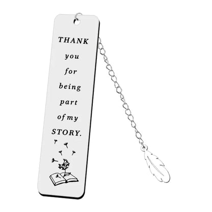 Stainless Steel Metal Leaf Pendant Bookmark Student Teacher Engraved Gift Reading Bookmark School Supplies Teacher's Day Gift