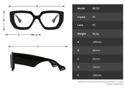 Brand Prescription Reading Glasses Frame Oversized Square Computer Transparent Women Eyeglasses Female Big Frame Optical Eyewear