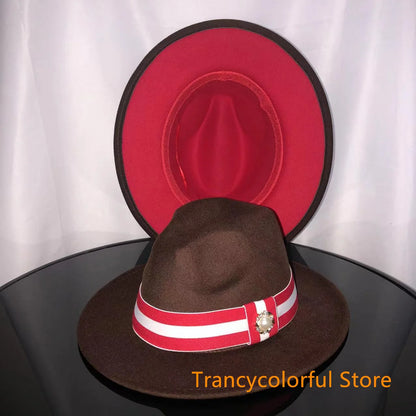 Fedora hat men and women jazz hat stretch ribbon accessories white top hat church men's winter