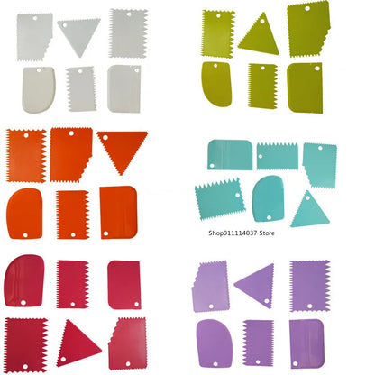 6PCS Pottery Plastic Scraper Tools Clay Sculpture Tooth Shape Pottery Clay Sculpture Carving Tool DIY Clay Texture Scraper