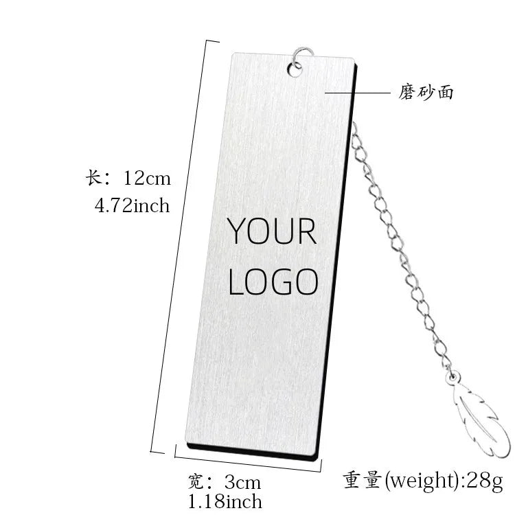 Stainless Steel Metal Leaf Pendant Bookmark Student Teacher Engraved Gift Reading Bookmark School Supplies Teacher's Day Gift
