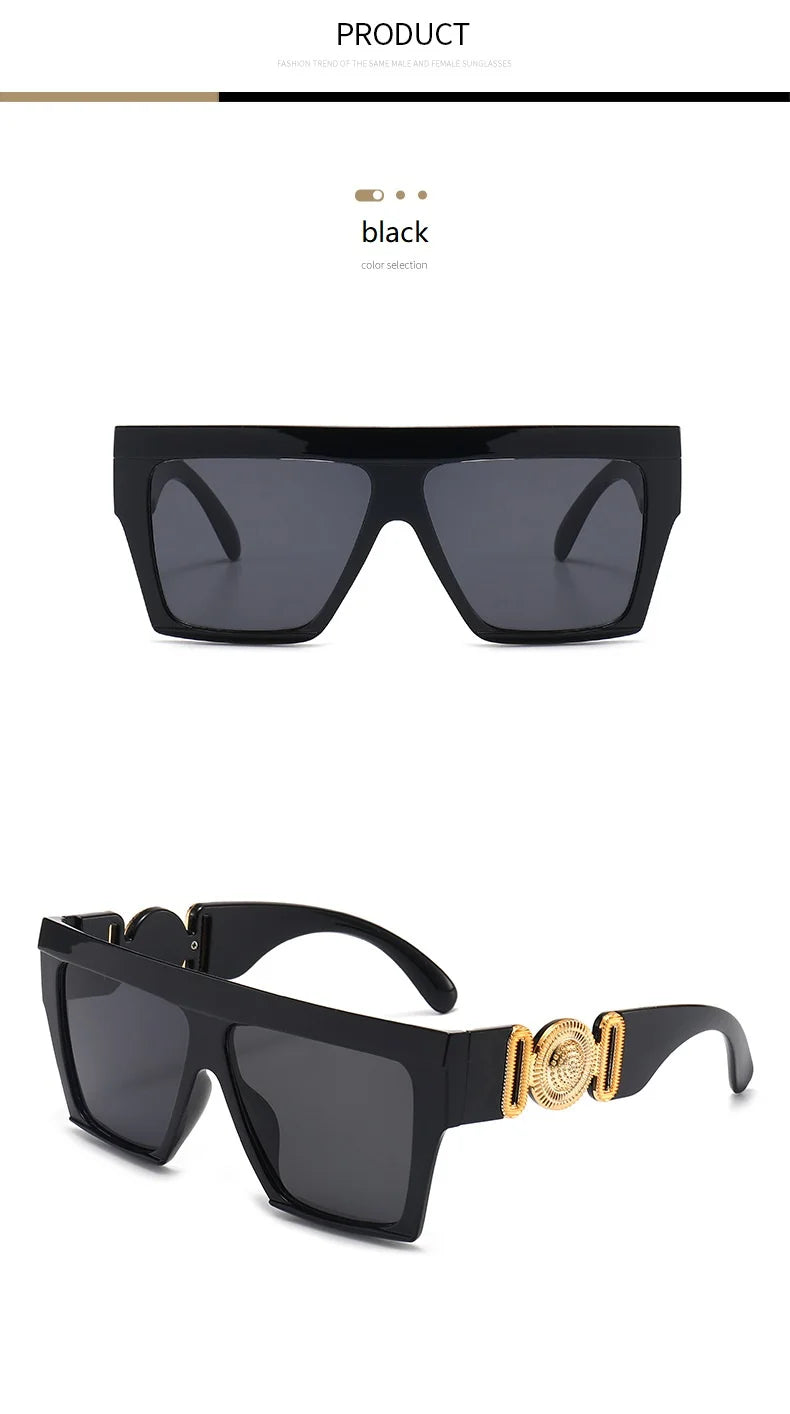 Oversize Square Sunglasses Women Fashion New Vintage Big Frame Shades Men Sun Glasses UV400 Eyewear Oculos Gafas De Sol