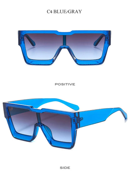 OEC CPO Oversized One Piece Sqaue Sunglasses Women Fashion Big Frames Sun Glasses For Men Brand Eyeglasses Ladies Eyewear UV400