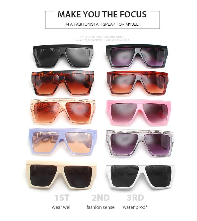 Oversize Square Sunglasses Women Fashion New Vintage Big Frame Shades Men Sun Glasses UV400 Eyewear Oculos Gafas De Sol