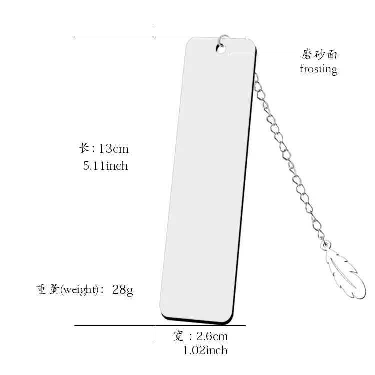 Stainless Steel Metal Leaf Pendant Bookmark Student Teacher Engraved Gift Reading Bookmark School Supplies Teacher's Day Gift