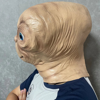 Realistic ET Alien Latex Mask Halloween Carnival Party Movie E.T. the Extra-Terrestrial Cosplay Creepy E.T. Alien Full Head Mask